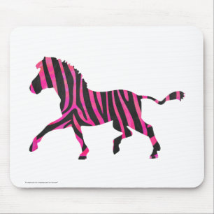Zebra Silhouette Black en Hot Pink Print Muismat