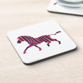 Zebra Silhouette Black en Hot Pink Print Onderzetter (Linkerzijde)