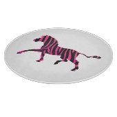 Zebra Silhouette Black en Hot Pink Print Snijplank (Hoek)