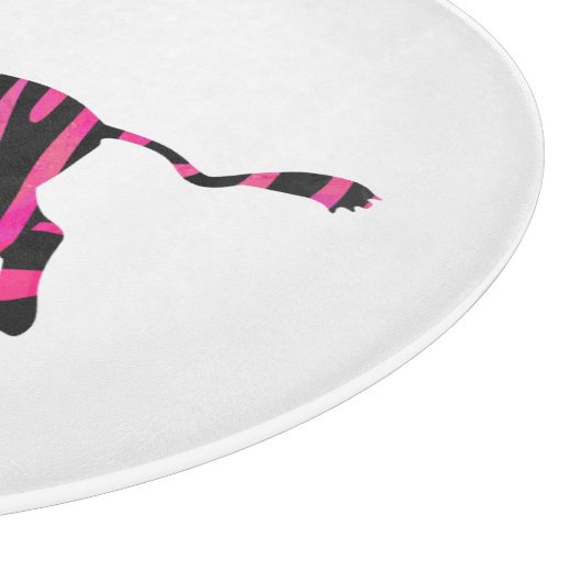 Zebra Silhouette Black en Hot Pink Print Snijplank (Hoek)