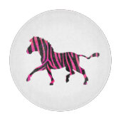 Zebra Silhouette Black en Hot Pink Print Snijplank (Voorkant)