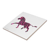 Zebra Silhouette Black en Hot Pink Print Tegeltje (Zijkant)