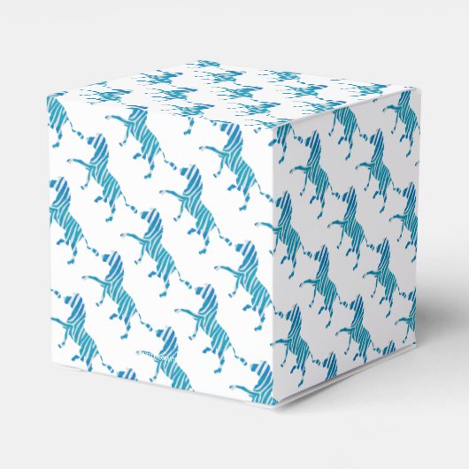 Zebra Silhouette Blue en White Bedankdoosjes (Achterkant)