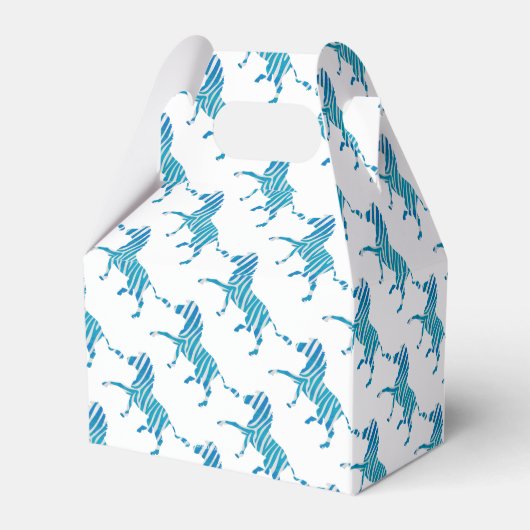Zebra Silhouette Blue en White Bedankdoosjes (Achterkant)