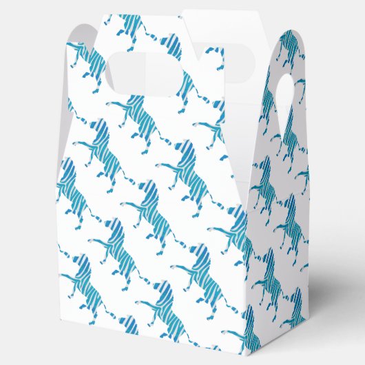 Zebra Silhouette Blue en White Bedankdoosjes (Geopend)