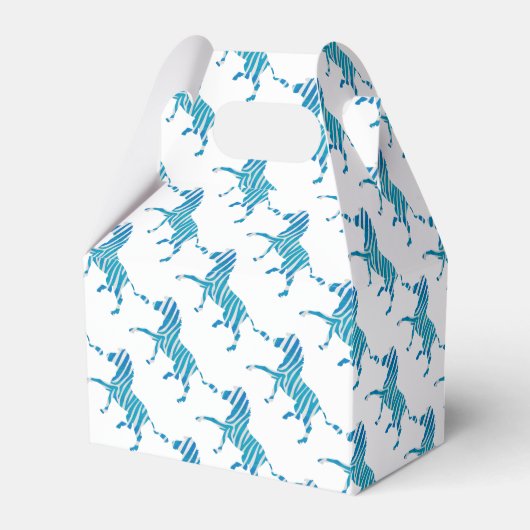 Zebra Silhouette Blue en White Bedankdoosjes (Voorkant Zijde)