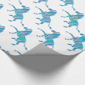 Zebra Silhouette Blue en White Cadeaupapier (Hoek)