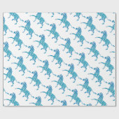 Zebra Silhouette Blue en White Cadeaupapier (Vlak)