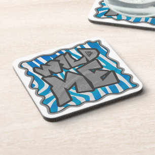 Zebra Silhouette Blue en White Design Drankjes Onderzetter