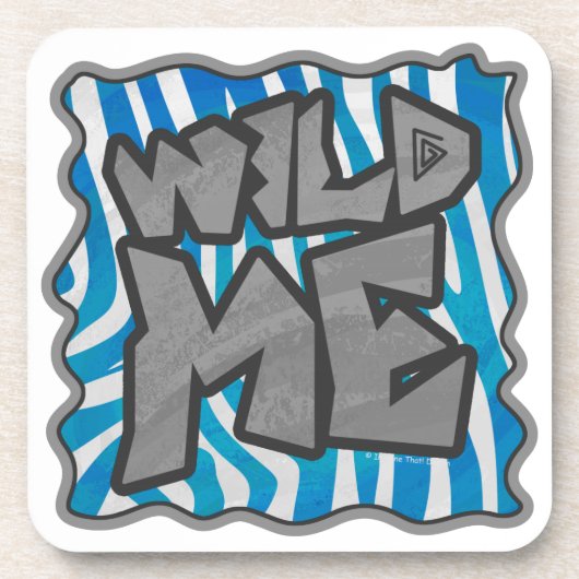 Zebra Silhouette Blue en White Design Drankjes Onderzetter (Voorkant)