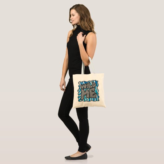 Zebra Silhouette Blue en White Design Tote Bag (Voorkant (model))