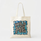 Zebra Silhouette Blue en White Design Tote Bag (Voorkant)