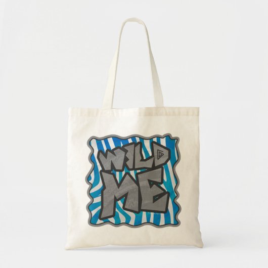 Zebra Silhouette Blue en White Design Tote Bag (Voorkant)