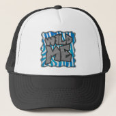 Zebra Silhouette Blue en White Design Trucker Pet (Voorkant)