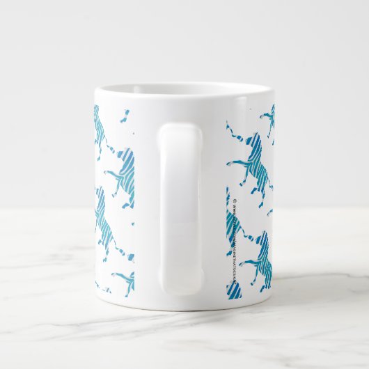 Zebra Silhouette Blue en White Grote Koffiekop (Achterkant)