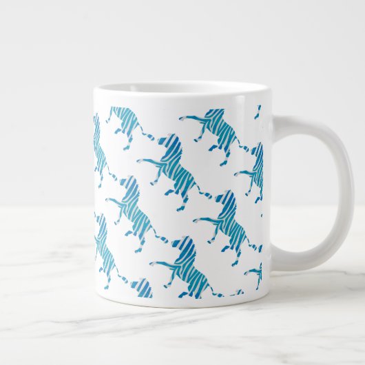 Zebra Silhouette Blue en White Grote Koffiekop (Rechts)