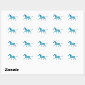 Zebra Silhouette Blue en White Hart Sticker (Vel)
