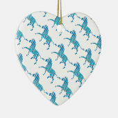 Zebra Silhouette Blue en White Keramisch Ornament (Rechts)