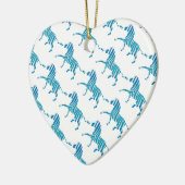 Zebra Silhouette Blue en White Keramisch Ornament (Links)
