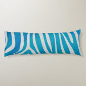 Zebra Silhouette Blue en White Lichaamskussen (Achterkant)