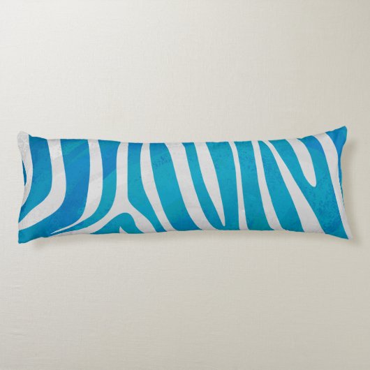 Zebra Silhouette Blue en White Lichaamskussen (Achterkant)