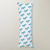 Zebra Silhouette Blue en White Lichaamskussen (Voorkant Verticaal)