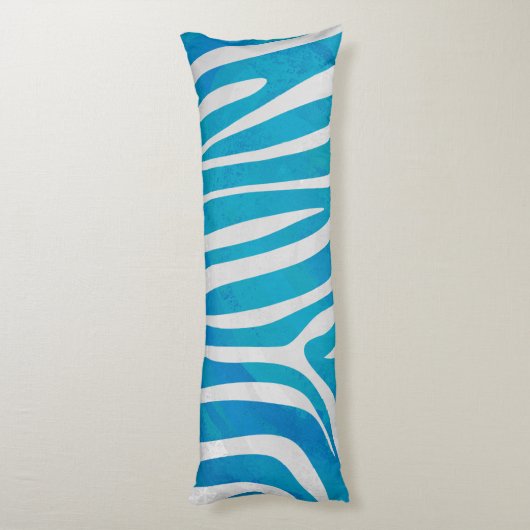 Zebra Silhouette Blue en White Lichaamskussen (Achterkant (Verticaal))