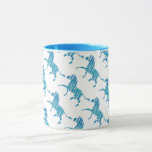 Zebra Silhouette Blue en White Mok (Midden)