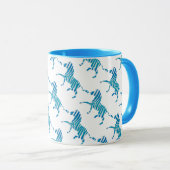 Zebra Silhouette Blue en White Mok (Voorkant rechts)