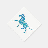Zebra Silhouette Blue en White Servet (Hoek)