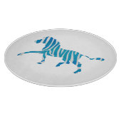 Zebra Silhouette Blue en White Snijplank (Hoek)