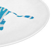 Zebra Silhouette Blue en White Snijplank (Hoek)