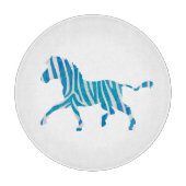 Zebra Silhouette Blue en White Snijplank (Voorkant)