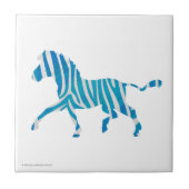 Zebra Silhouette Blue en White Tegeltje (Voorkant)