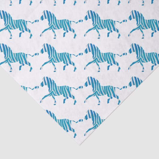 Zebra Silhouette Blue en White Tissuepapier (Detail)