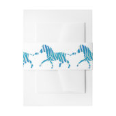 Zebra Silhouette Blue en White Uitnodigingen Wikkel (Voorkant Voorbeeld)