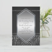 Zebra Silver Grey Glam Verjaardagsfeest Elk Evenem Kaart (Staand voorkant)