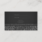 Zebra Silver Sparkle Glam Chic Verwijs een vriend Aanbevelingskaartje (Achterkant)