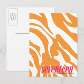 Zebra Sinaasappel Briefkaart (Voorkant / Achterkant)