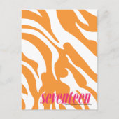 Zebra Sinaasappel Briefkaart (Voorkant)
