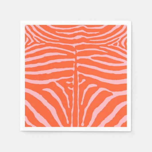 Zebra Sinaasappel en roze Servet (Voorkant)