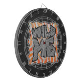 Zebra Sinaasappel en wit Dartbord (Voorkant Links)