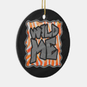 Zebra Sinaasappel en wit Keramisch Ornament (Rechts)