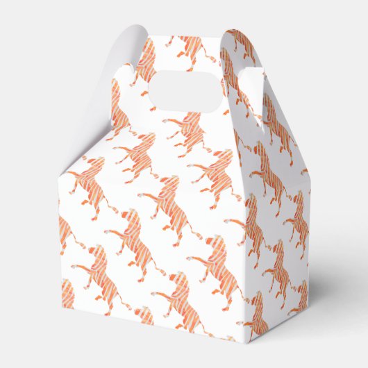 Zebra Sinaasappel en wit Silhouette Bedankdoosjes (Achterkant)