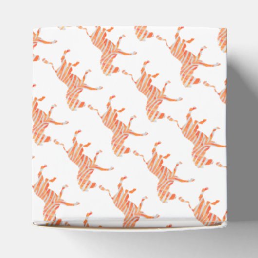 Zebra Sinaasappel en wit Silhouette Bedankdoosjes (Bovenkant)