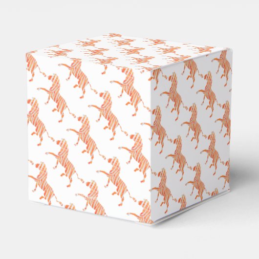 Zebra Sinaasappel en wit Silhouette Bedankdoosjes (Achterkant)