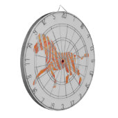 Zebra Sinaasappel en wit Silhouette Dartbord (Voorkant Links)