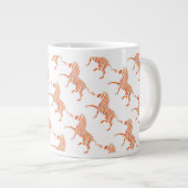 Zebra Sinaasappel en wit Silhouette Grote Koffiekop (Voorkant rechts)