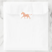 Zebra Sinaasappel en wit Silhouette Hart Sticker (Tas)