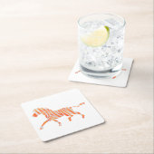Zebra Sinaasappel en wit Silhouette Kartonnen Onderzetters (Insitu)